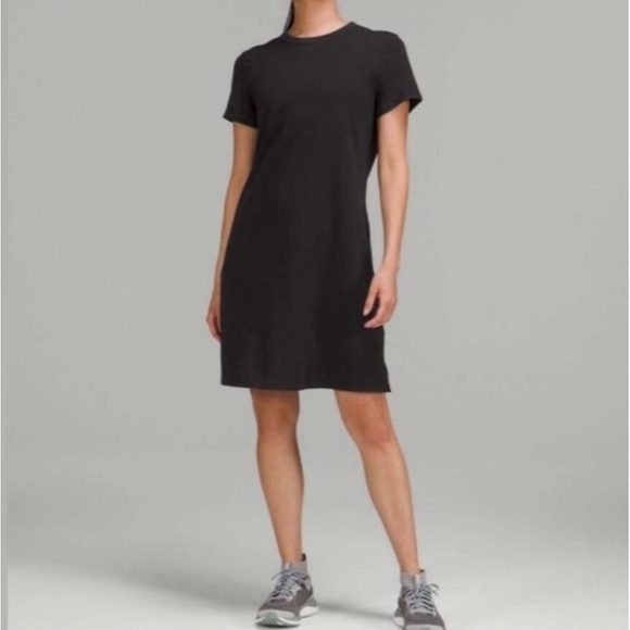LULULEMON CLASSIC FIT COTTON BLEND TEE SHIRT DRESS PULL ON JERSEY STRETCH 6 - Picture 3 of 8